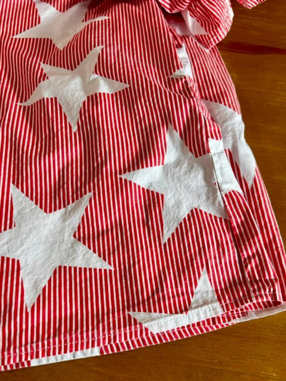 Fantastic Fawn Red w/ White Stars Dress Sz Med - Memorial Day - 4th of July - Picture 9 of 9
